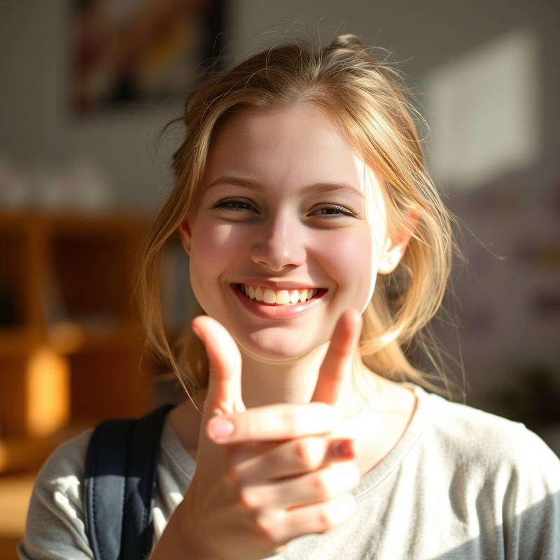 Foto van Sophie Bakker, een enthousiaste studente die aan het improviseren is.